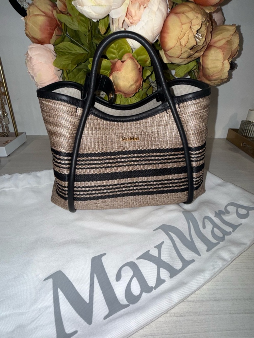 MaxMara Small Marine Bag in Jacquard